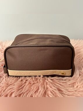Bulgari Brown Men's Travel Dopp Kit with Tan Accent